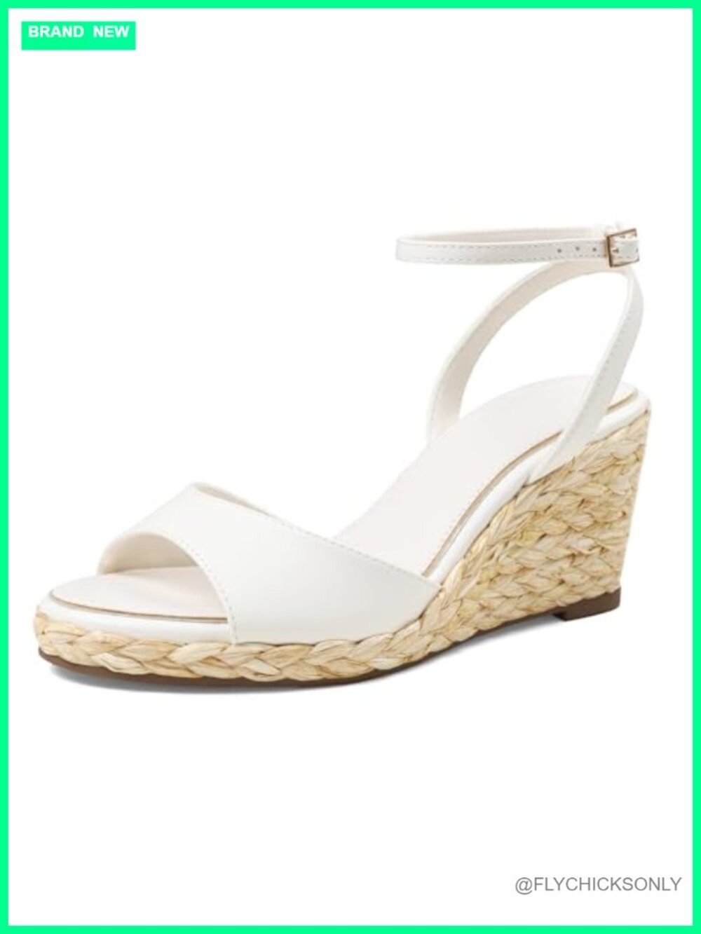Raffia Espadrille Wedge Sandals Open Toe Ankle Strap